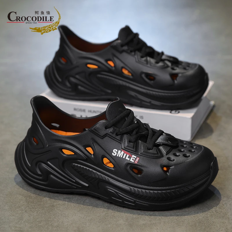 踩屎感洞洞鞋男款夏季外穿防滑防臭透气凉鞋沙滩包头运动拖鞋男式