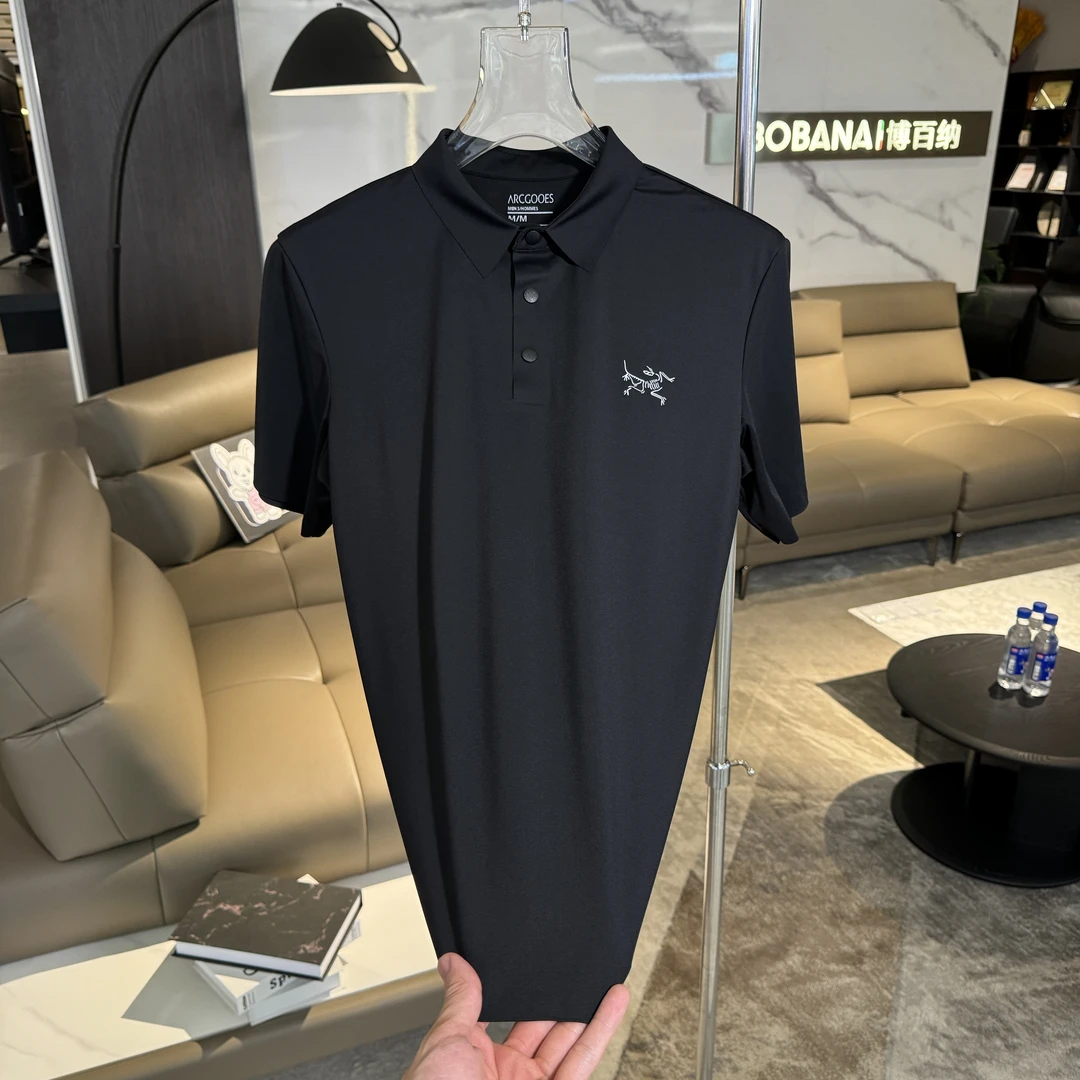 (X-J-1）茑轻奢夏季男士POLO衫休闲宽松百搭纯色商务透气款