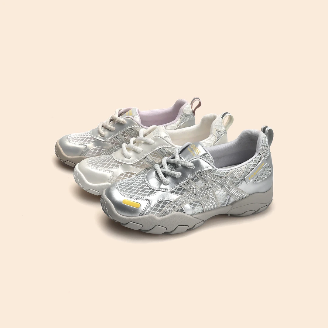 镂空网面浅口女德训鞋2025夏季新款透气软底透气轻便户外小白鞋女