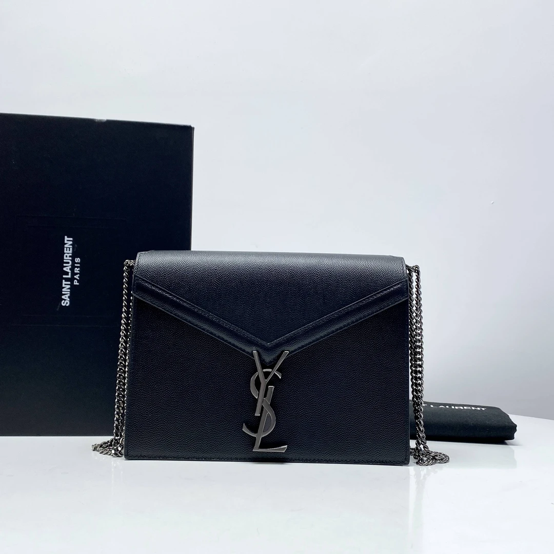 95新 YSL/圣罗兰 YSL黑色斜挎包 HBRQ186
