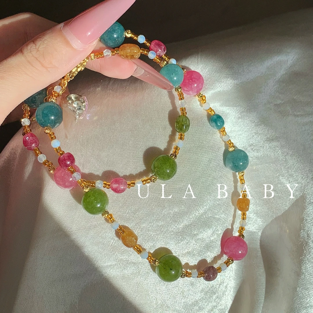 铜合金项链 【喜儿ula】8-29-4气质多宝精致多巴胺时尚项链