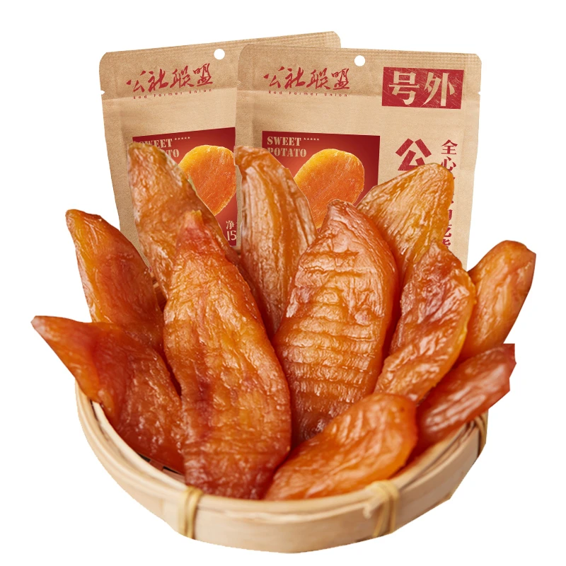 公社联盟地瓜干150g/袋饱腹香甜软糯劲道嚼劲代餐粗粮红薯干r