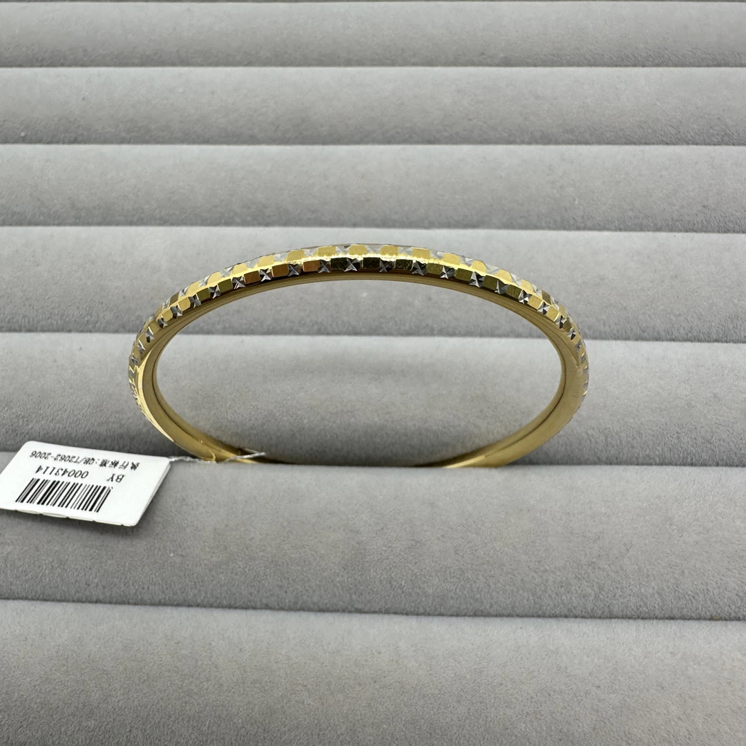 铂金pt950铂金黄车花马赛克手镯
