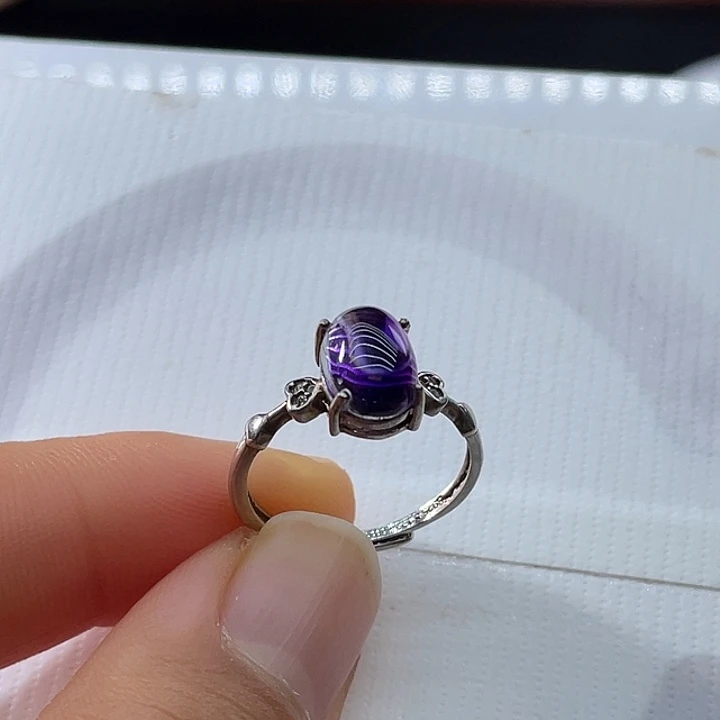 戒指水晶银S925镶嵌