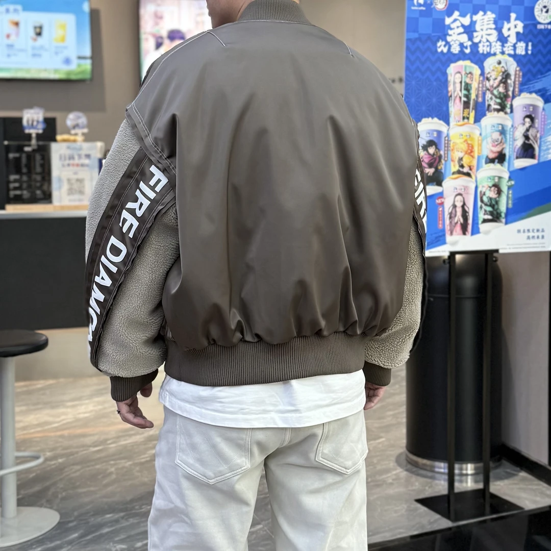 MSLM冬季帮暖双面穿拼接扎染棒球领90白鸭绒羽绒服男女H-902