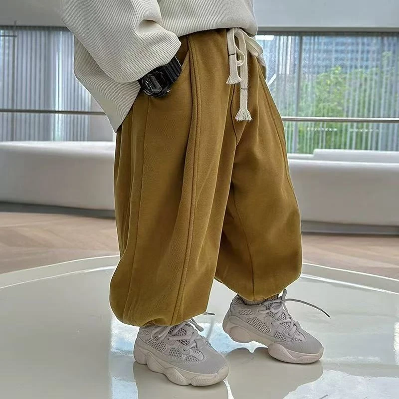 kz-2330男童时尚休闲宽松中大童韩版洋气高品质加绒休闲裤