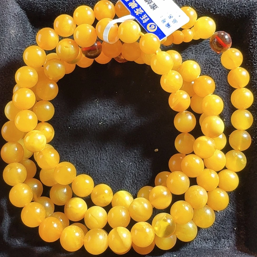 琥珀未镶嵌颈饰俄料7.5mm 29g