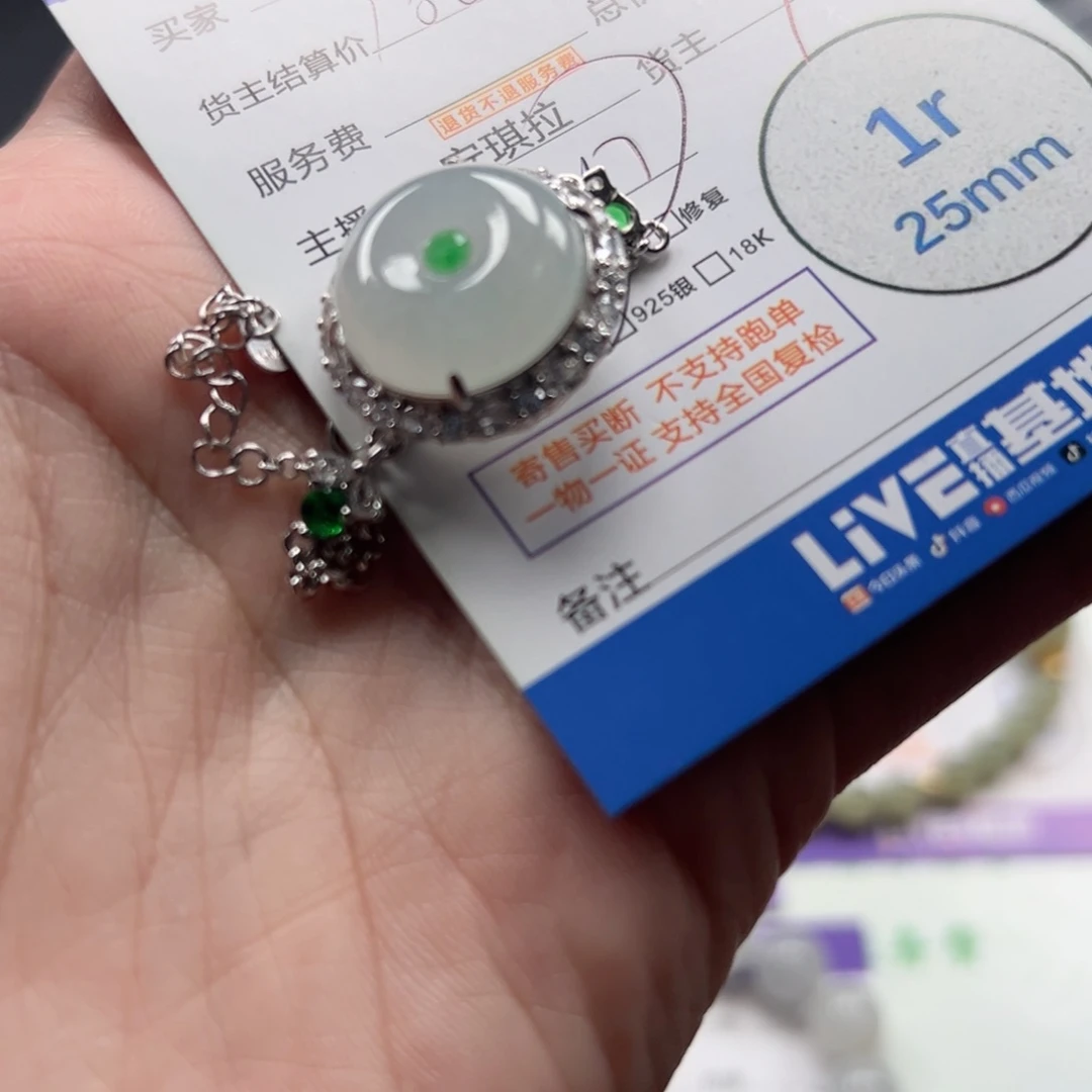 ****吃翡翠银S925镶嵌颈饰翡翠