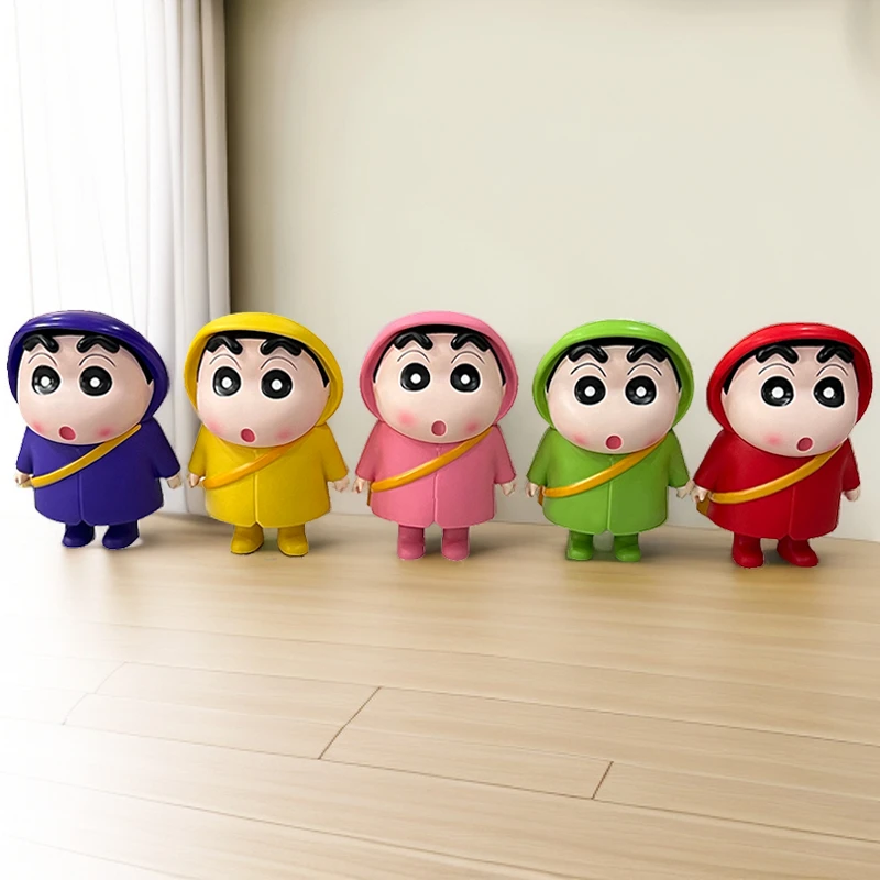 40cm雨衣小新公仔手办潮玩新房家装饰客厅摆件送蜡笔小新存钱罐