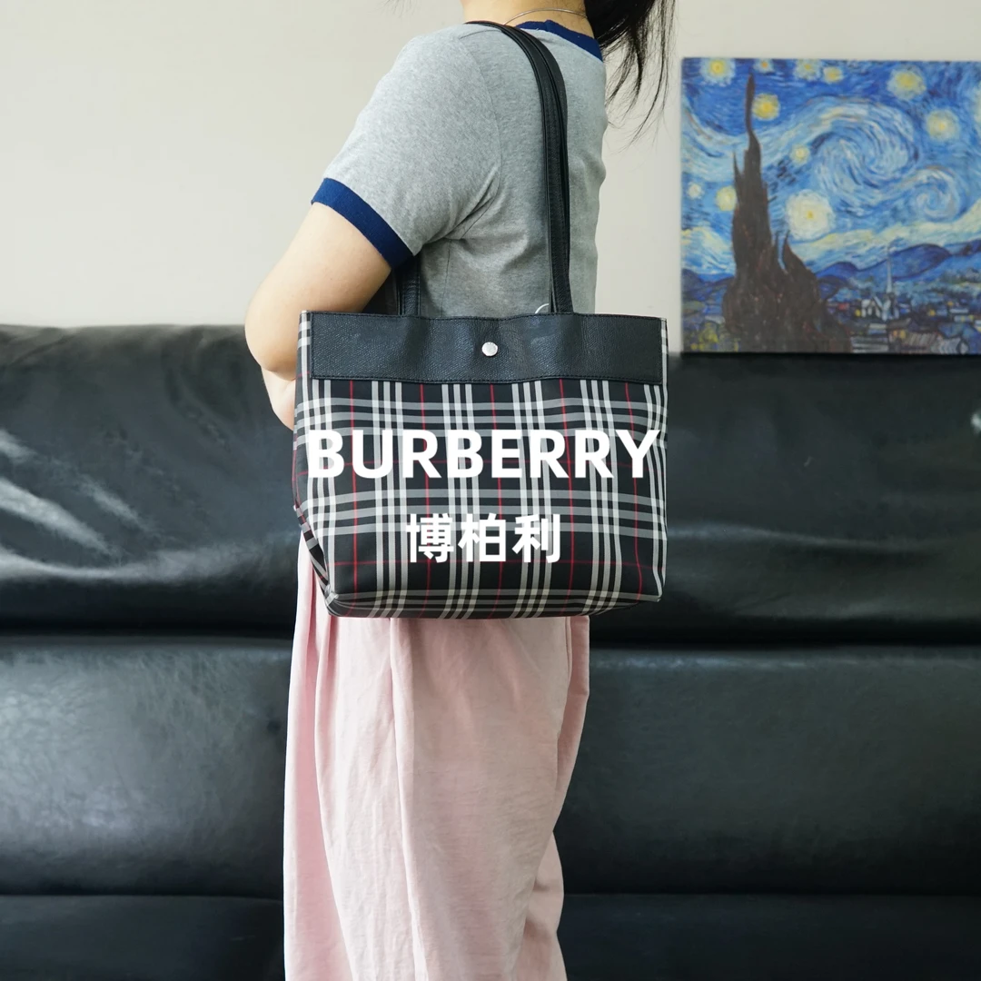 95新 BURBERRY/博柏利 格纹单肩包/EE05507032/7032/母亲节礼物