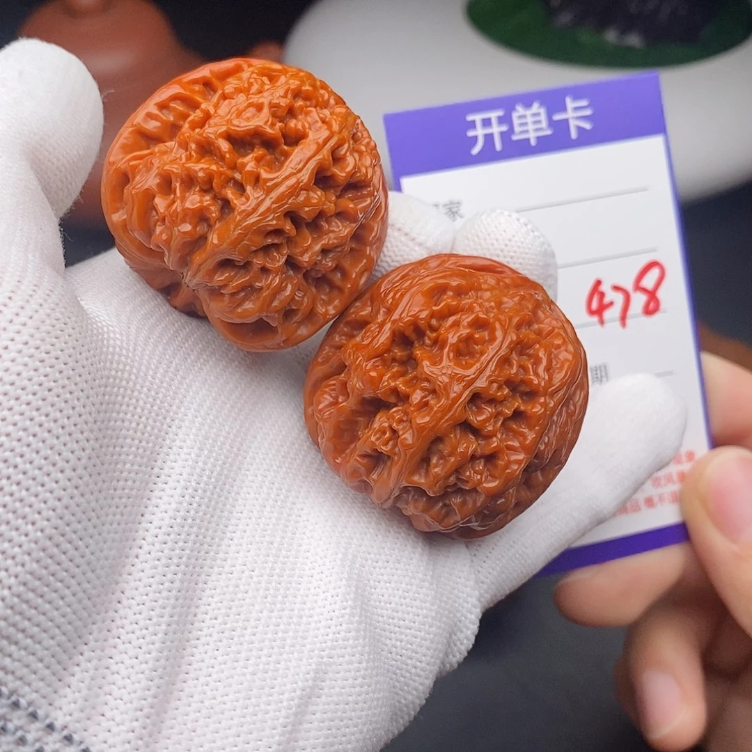 文玩核桃把件40粗筋478