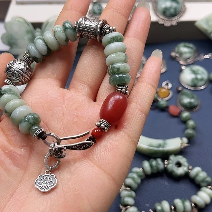 透闪石-蛇纹石玉手链未镶嵌二**吗