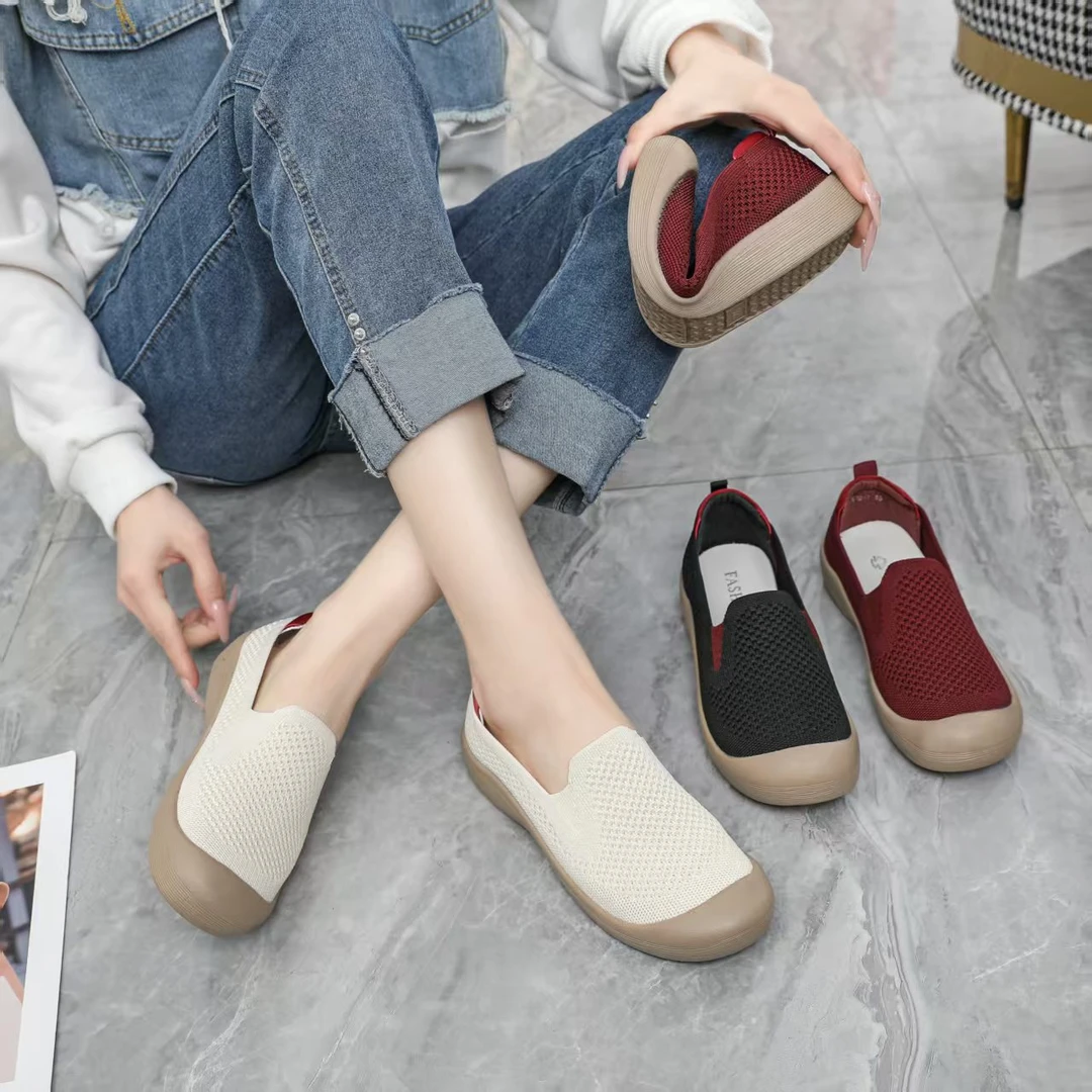 【于姐】A3092春秋镂空一脚蹬妈妈鞋防滑舒适女鞋休闲鞋