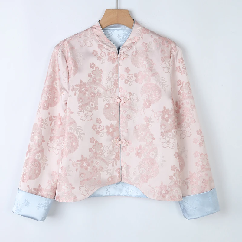 崔万志专属新中式外套上衣短款国风染印手工盘扣直筒宽松-9823