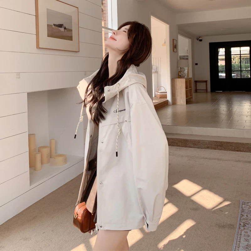 休闲风冲锋衣女2025春秋新款小众韩系设计感甜酷风工装夹克外套潮