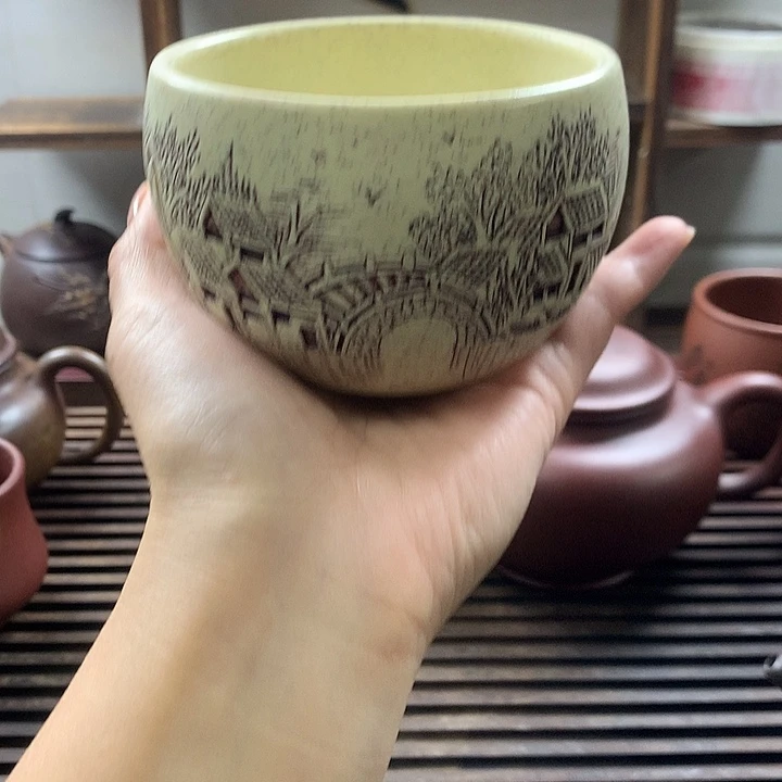 紫砂茶壶白玉段主人杯220ccc