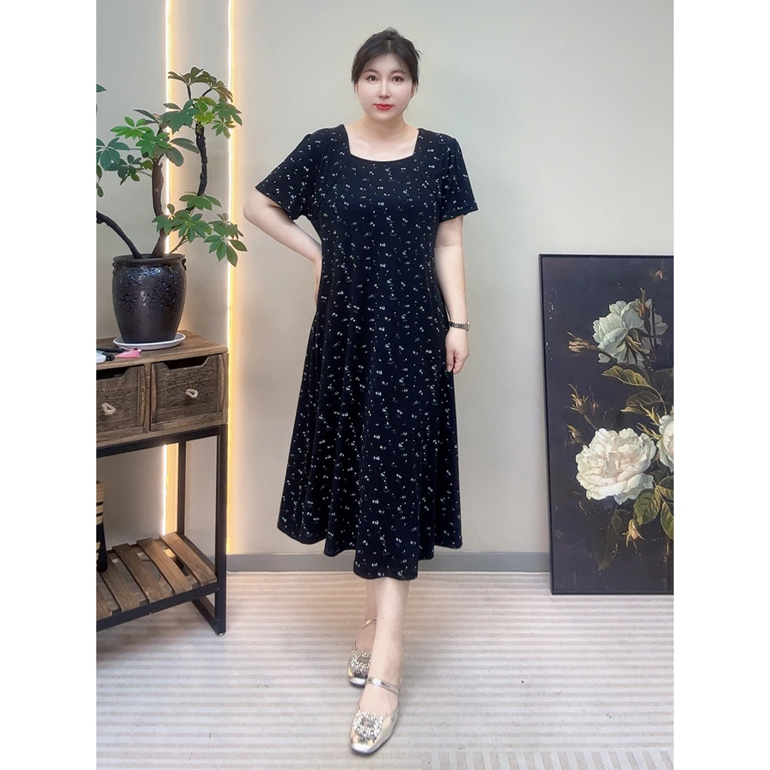 【胡小肥】42显瘦大码连衣裙586气质碎花时尚夏季新款宽松长裙韩版