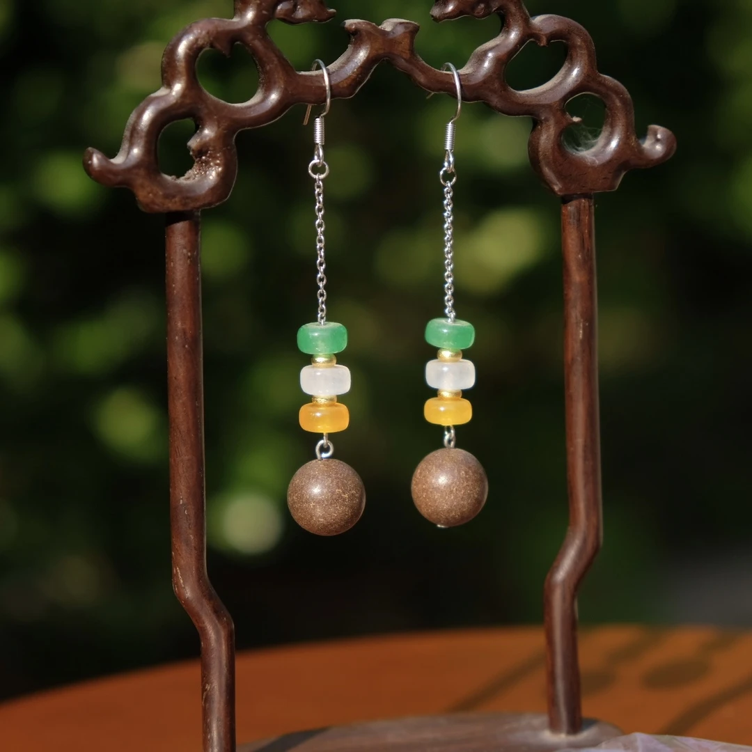 【鹅梨帐中香】古法天然合香珠耳钉 非遗手工技艺 女士设计款