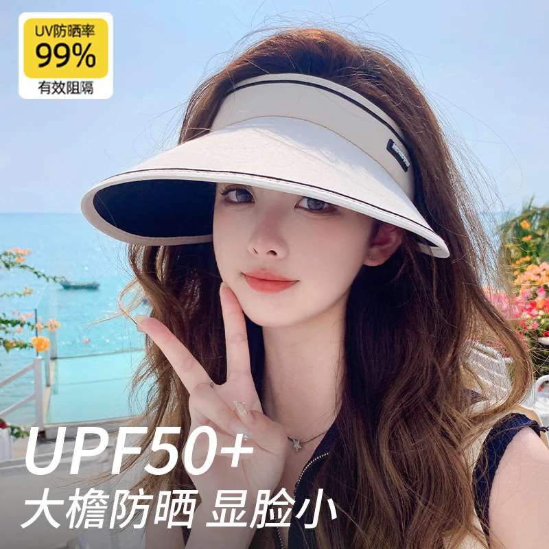 茉寻仲夏帽子可折叠2025新款夏防晒防紫外线空顶帽女款遮阳帽遮脸