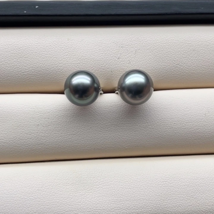 未镶嵌耳环海水珍珠大溪地耳扣11+