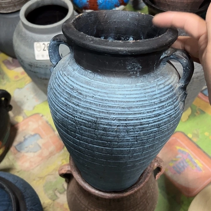 蓝色双耳高24口14有孔