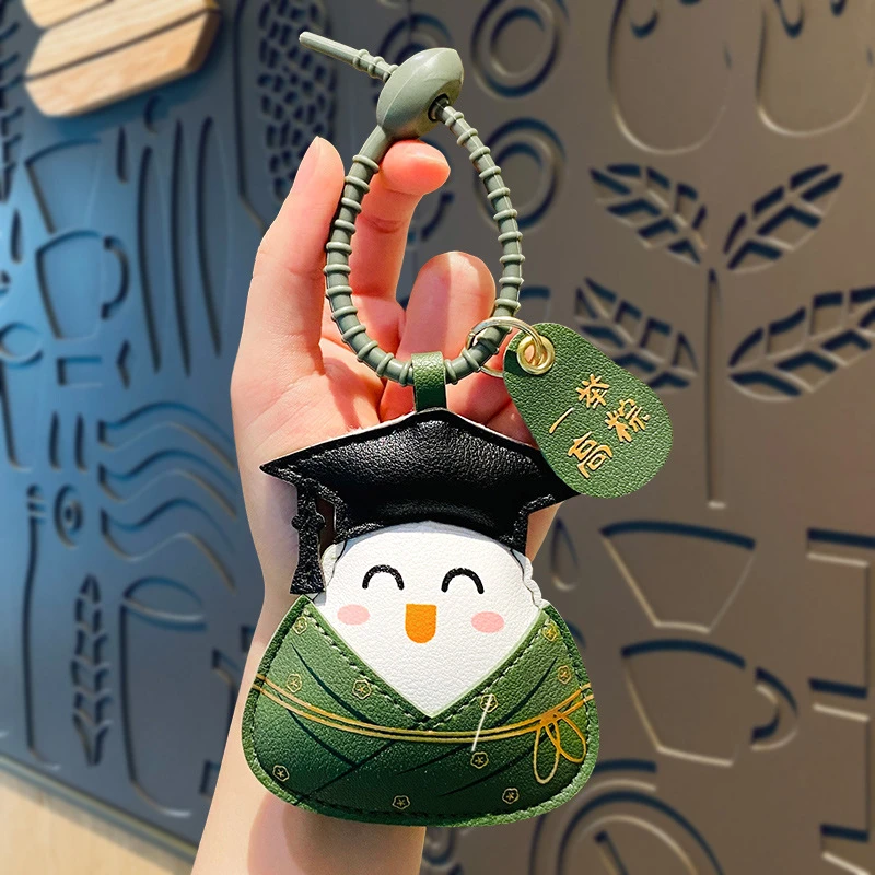 新款中高考加油励志小礼品挂件一举高粽皮质男女书包钥匙扣链挂饰