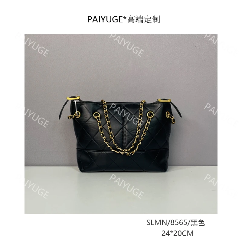 SLMN/8565/黑色 Paiyuge高端订制女士手提单肩包斜挎包8565