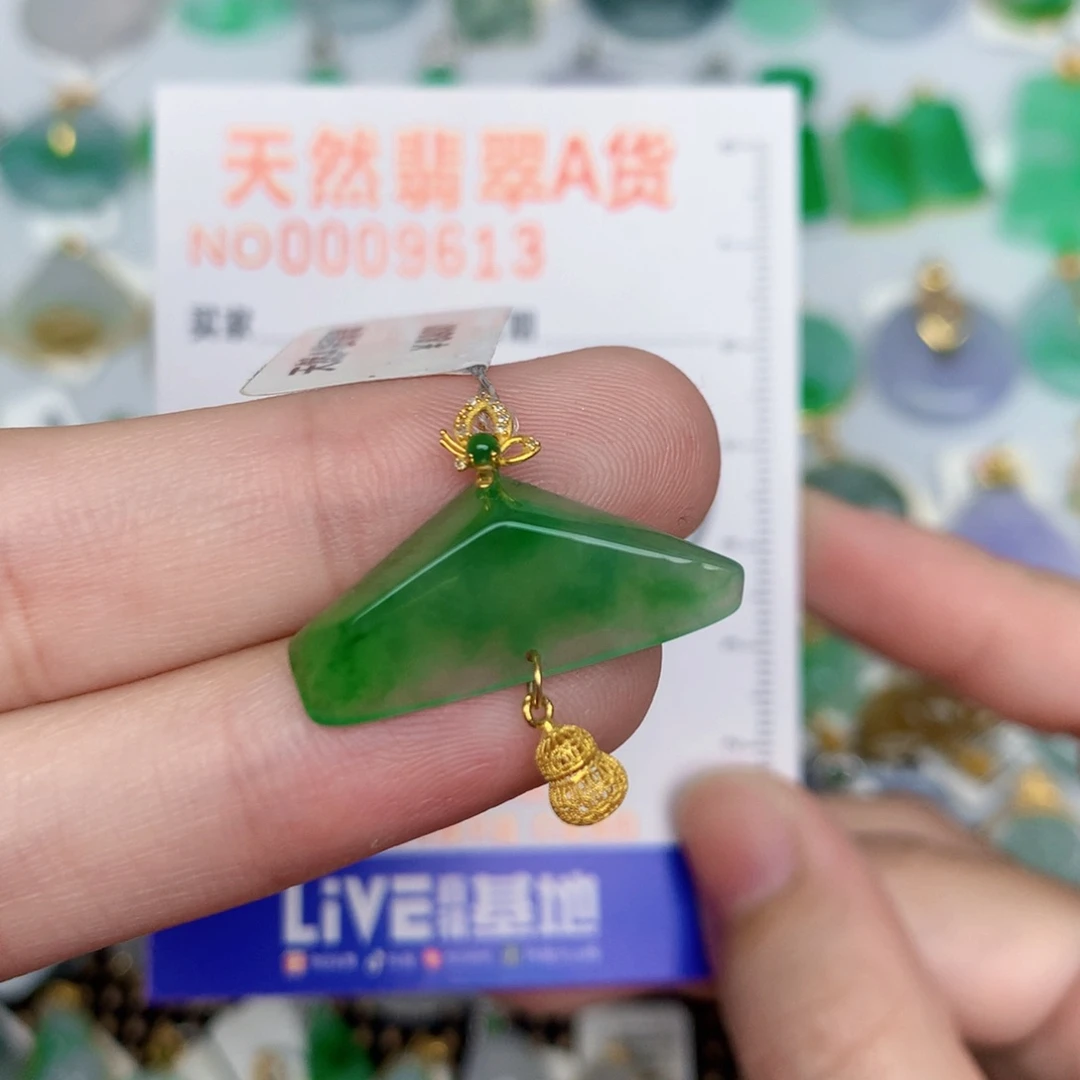 翡翠18K金镶嵌颈饰随行