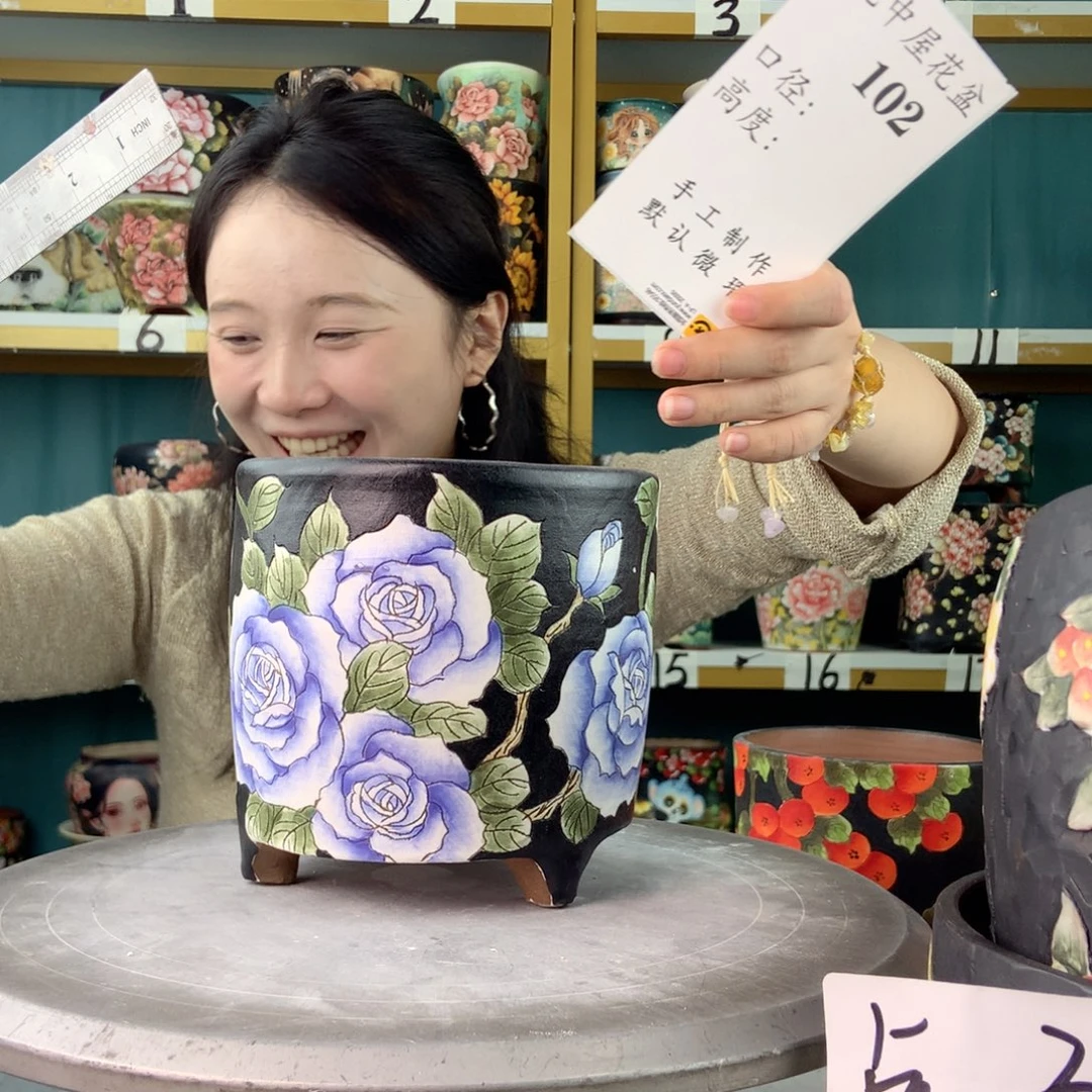 陶景德镇手工花盆102