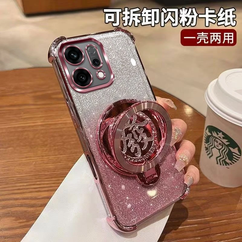 适用oppoReno14手机壳PLA110新款发财支架保护套四角气囊防摔高级