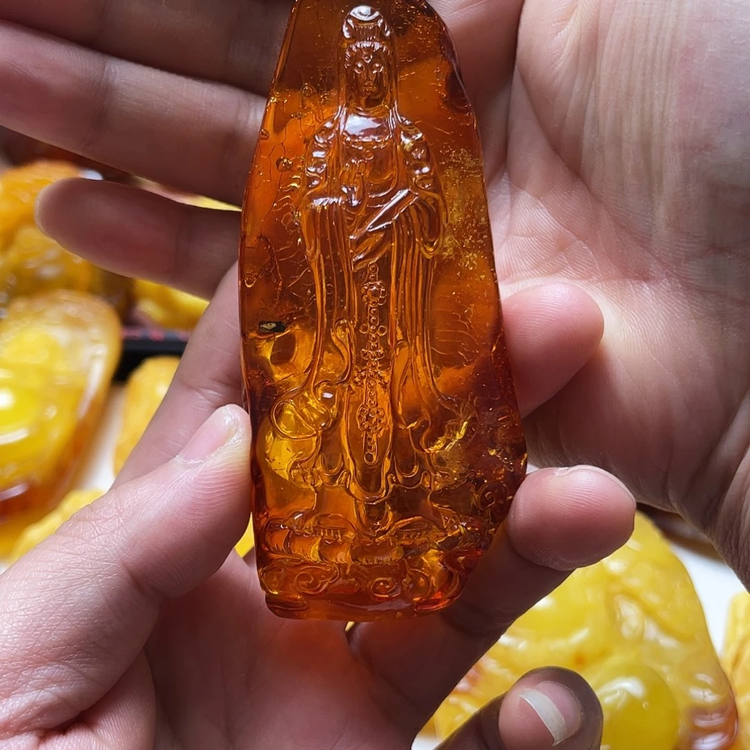 等***k琥珀未镶嵌裸石吊坠