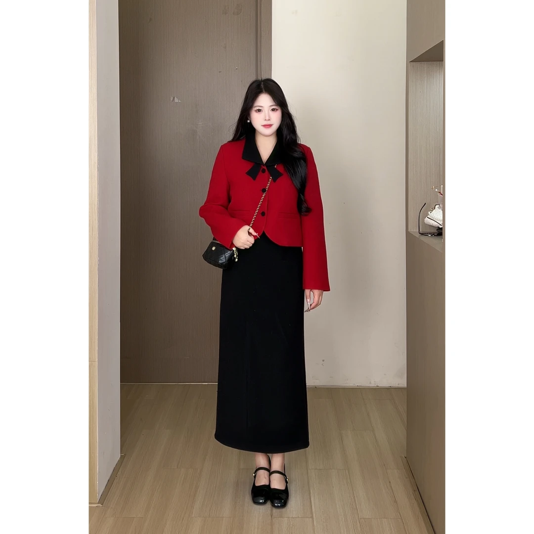 【南法小调】观与大码女装胖MM高级感法式名媛小香风套装 DM35779