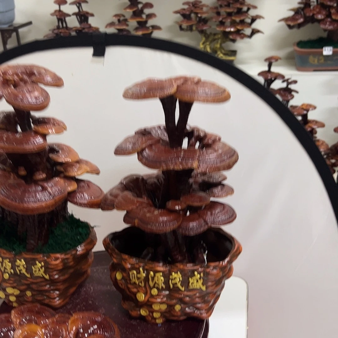 朴***化灵芝盆景 家居摆件