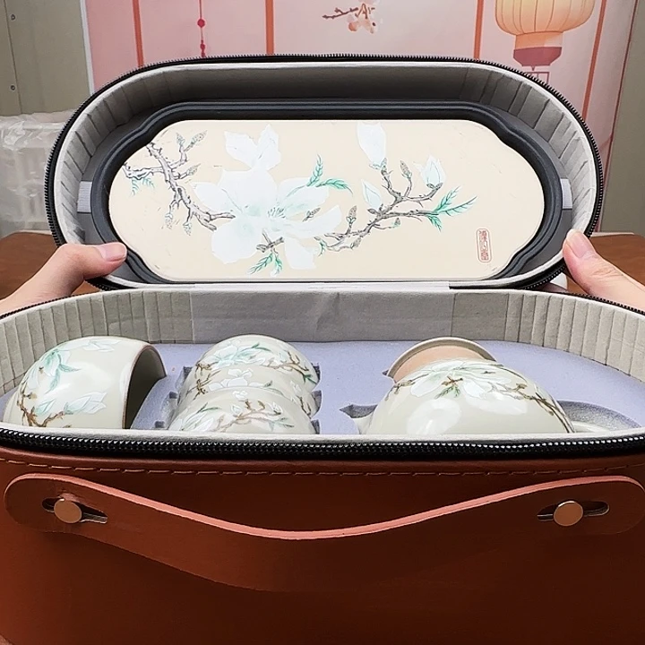 颜瓷闪购链接商品黄汝玉兰大皮箱套装