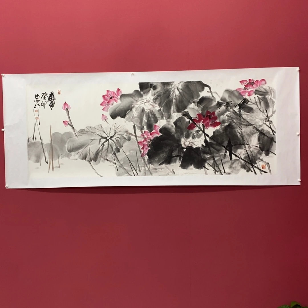 国画廖忠柳小六尺真人真品