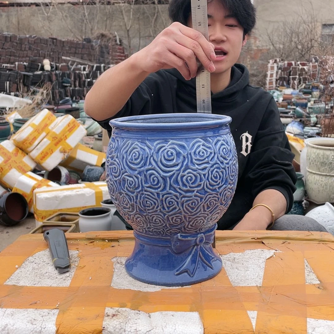 无铅玻璃宜兴紫砂花盆
