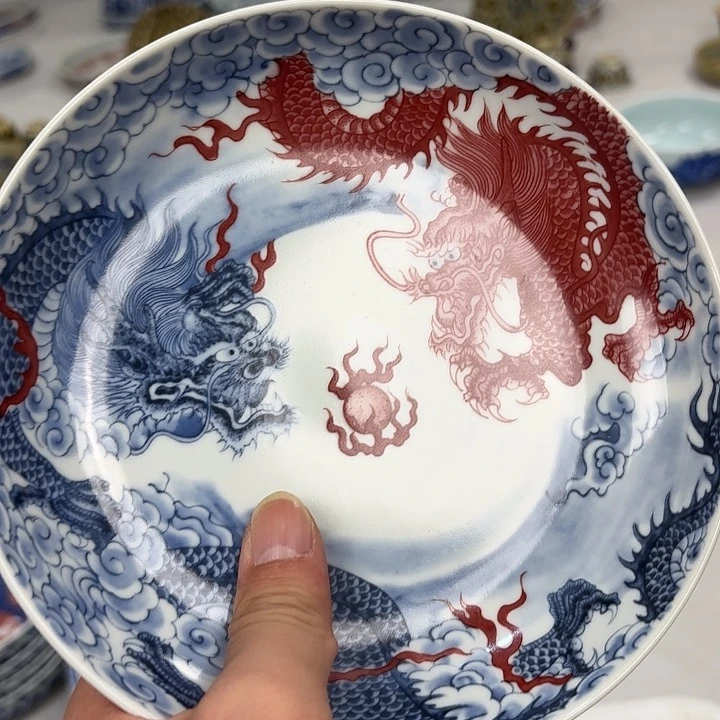 瓷片双龙戏珠大胡乘景德镇