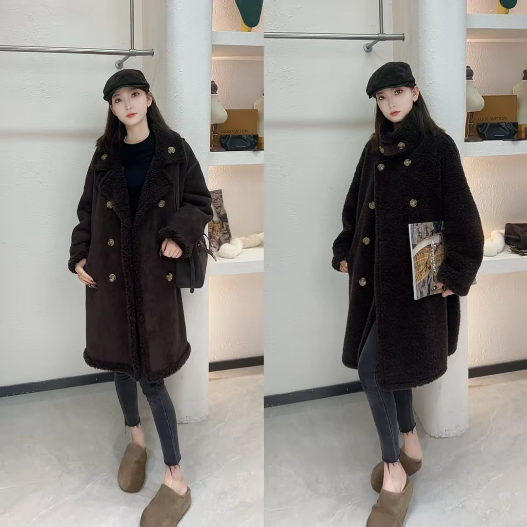 【大女主】羊毛颗粒女款短外套时尚韩版冬季百搭双面F00004