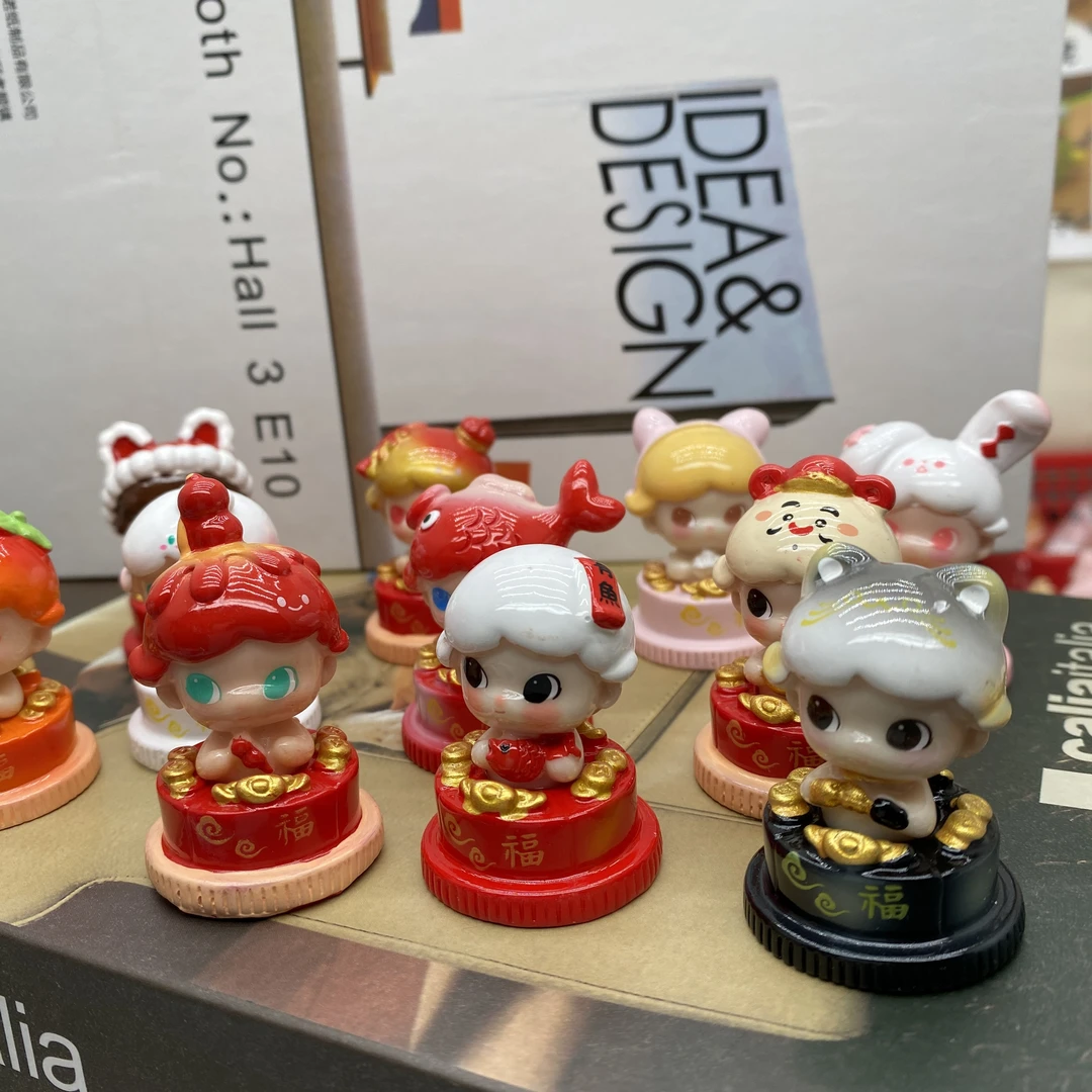 【许愿+九宫格）新年款泡泡马特卡通公仔树脂立体车载摆件装饰