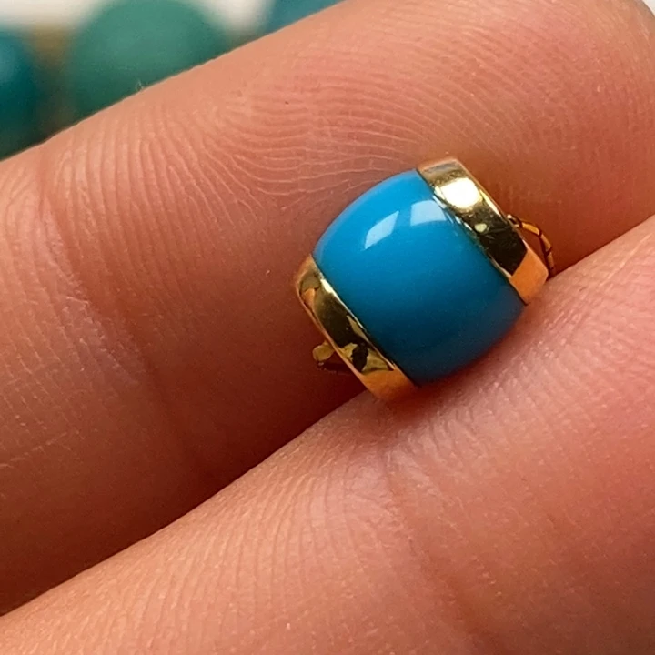 绿松石珠宝奇石18K金镶嵌