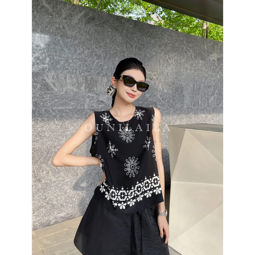 欧尼家【雪花衫】A字版本前后两穿上衣 / 遮肉显瘦气质T恤DX8117N