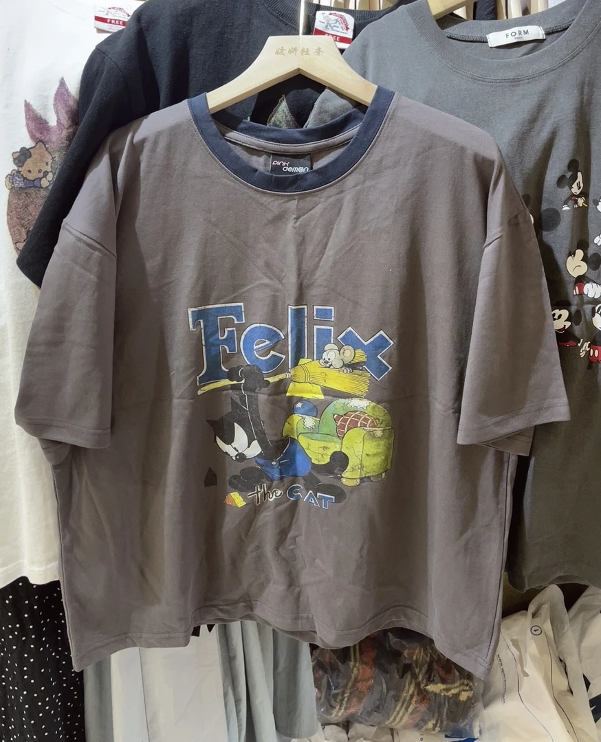 泡菜国东大门pink夏季百棉卡通T