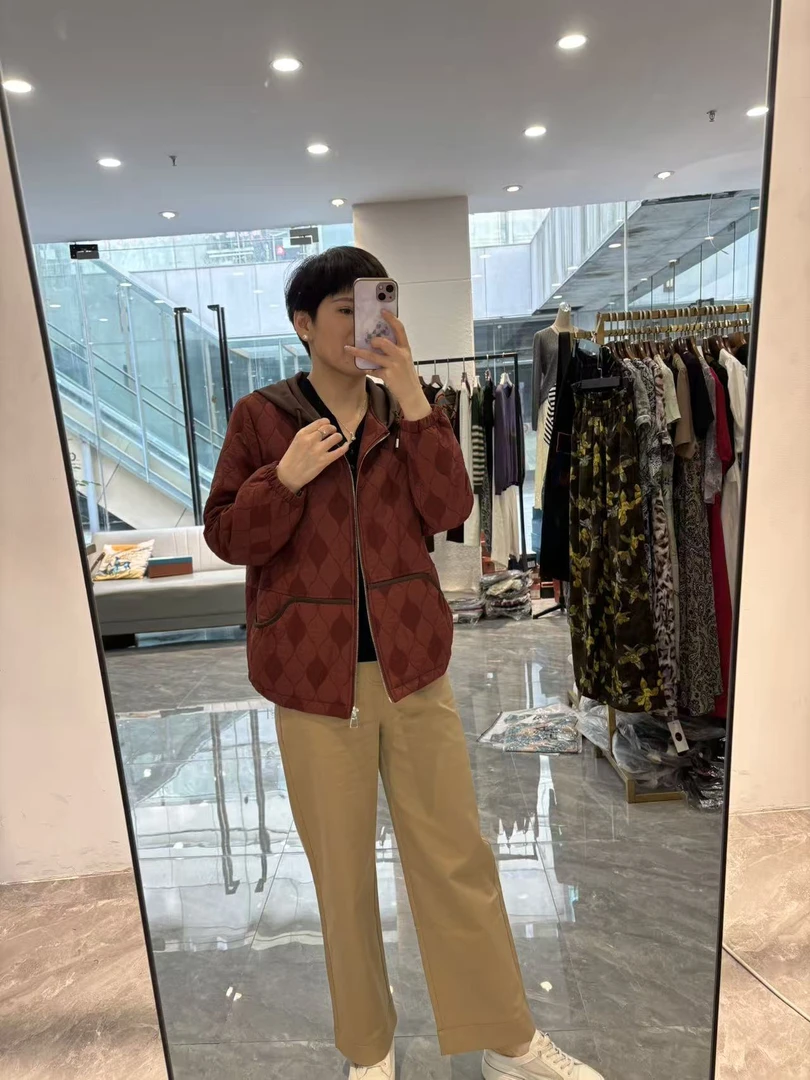 【丽丽家】秋季休闲设计感拉链显瘦连帽外套555