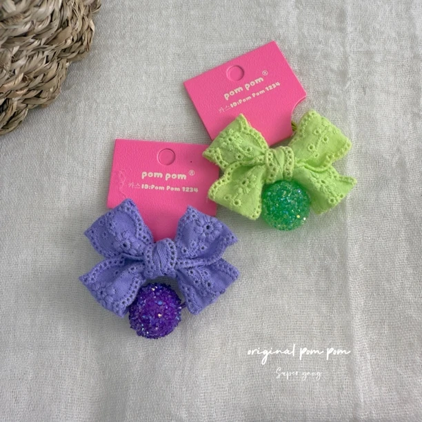 韩国original pom pom2025春款发饰布艺蝴蝶结发绳发圈皮筋头绳
