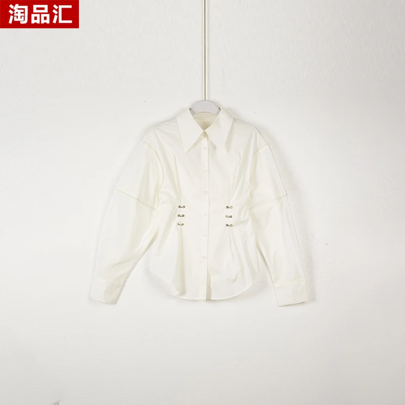 【Y专柜捡漏】深圳高端时尚女装KBC-纯棉气质显瘦衬衣2308-白色正码