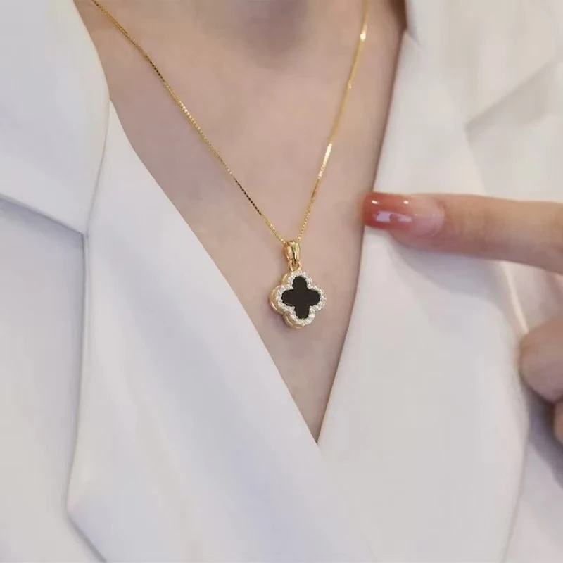 合金项链 四叶草项链