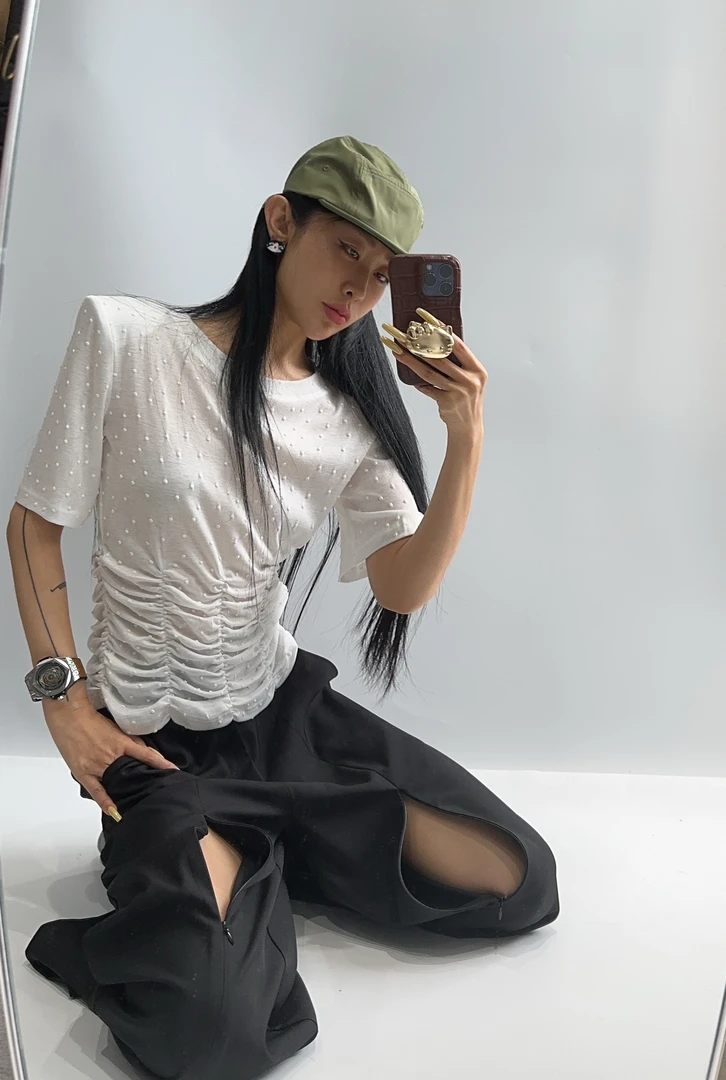 VIVISPLENDID20379#（定制NO退NO换）中古奶糯泡芙小姐打底衫