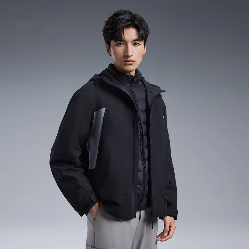 罗宾汉秋冬羽绒男女同款两件套户外运动冲锋衣羽绒服情侣款-0098