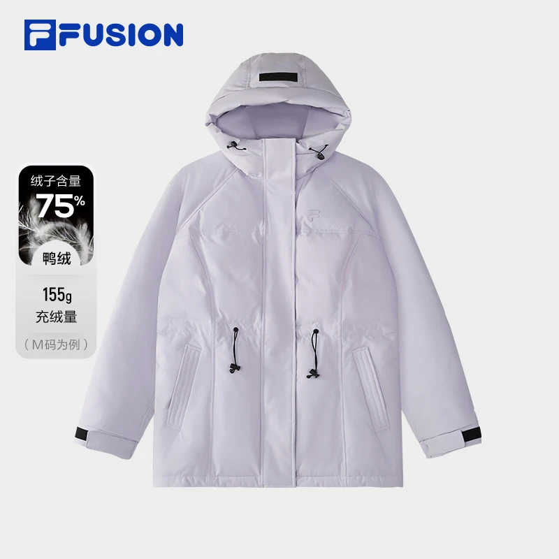 斐乐潮牌连帽羽绒服女2025春季新款休闲宽松保暖外套T11W515904F