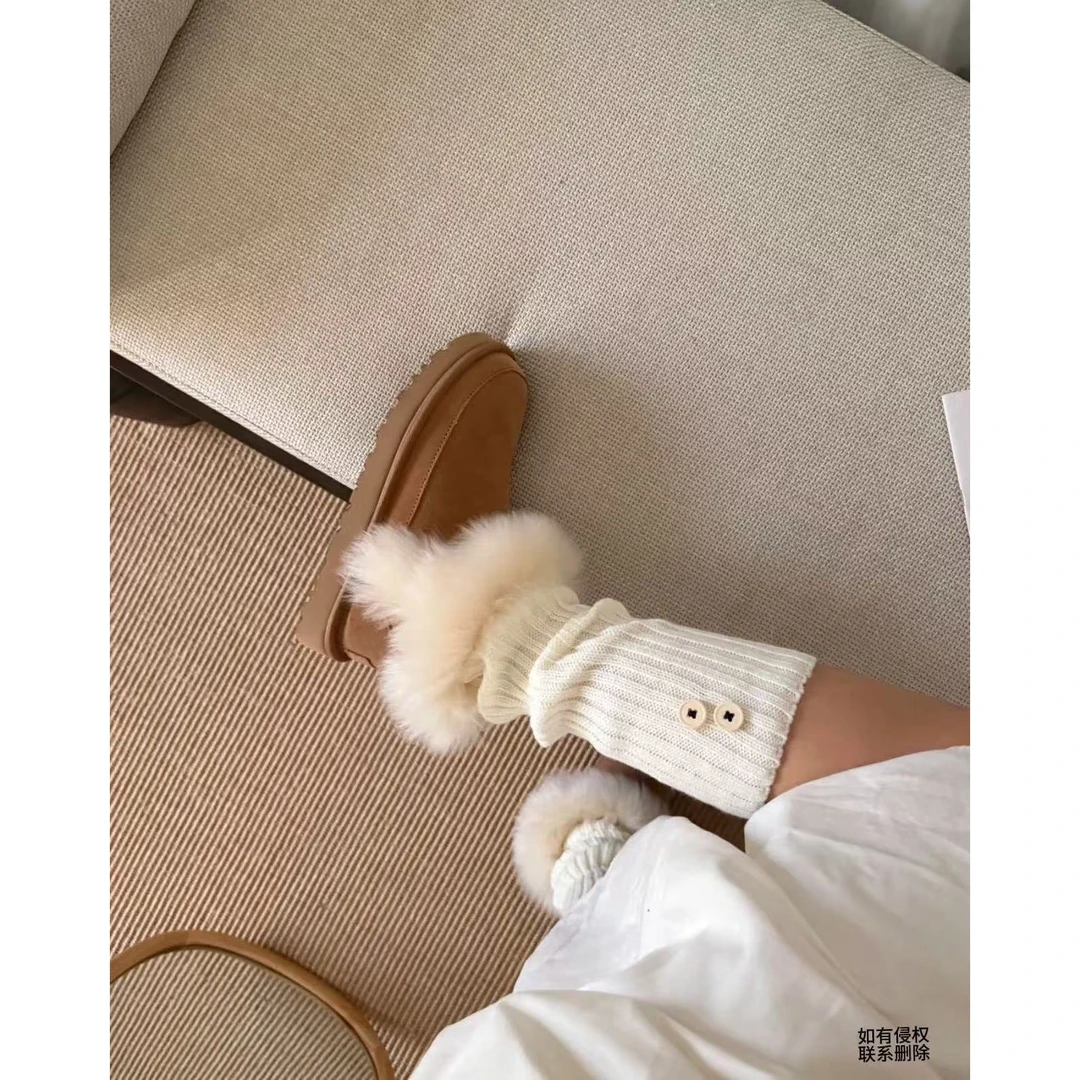 『朱小姐』冬季保暖蓬松感皮毛一体毛毛鞋 G589